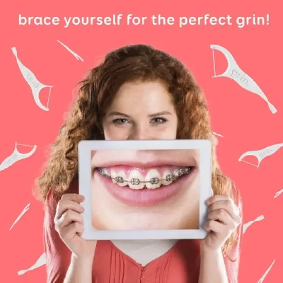 Grin Oral Care Braces Dental Floss - Unflavored - 60ct image {7}