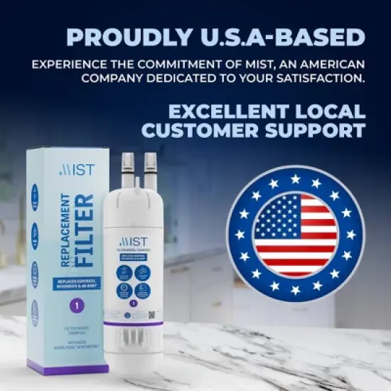 Mist EDR1RXD1 3pk Refrigerator Water Filter Replacement for Everydrop Filter 1, Whirlpool WHR1RXD1 - NSF 42 & 372 Certified image {6}