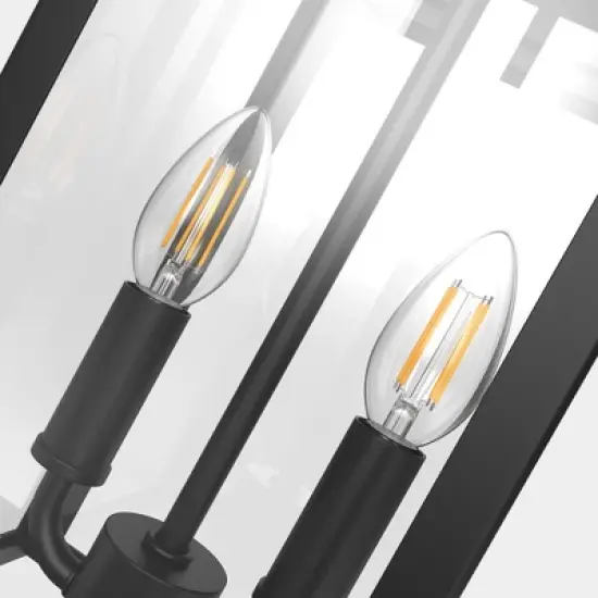 DORESshop 18 in. Black Outdoor Wall Lantern-Tall Transitional Exterior Light with Clear Glass (2-Pack) image {7}