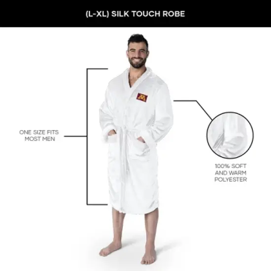 NCAA Minnesota Golden Gophers White Out Silk Touch Robe Large/XLarge image {4}