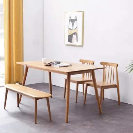 Dexmalle Oak Wood Dining Bench image {2}