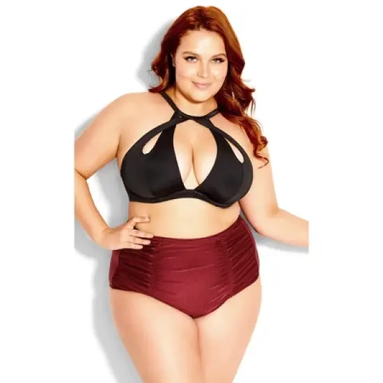 Women's Plus Size Azores Bikini Brief - merlot | CITY CHIC image {3}