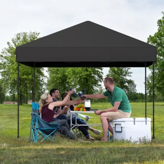 Pop Up Canopy with One Button Push Setup - Outdoor Canopy Tent with Portable Roller Bag - 3 Adjustable Height image {3}