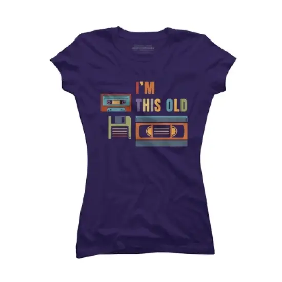 Junior's Design By Humans I'm this old - Old data storage media By DsgnCraft T-Shirt image {6}