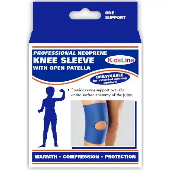 OTC KidsLine Knee Sleeve, Open Patella, Neoprene, Black image {2}