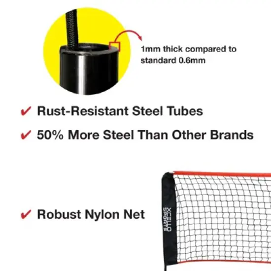 Xcello Sports Folding Racket Net System with 4 Aluminum Rackets and 6 Shuttlecocks image {2}
