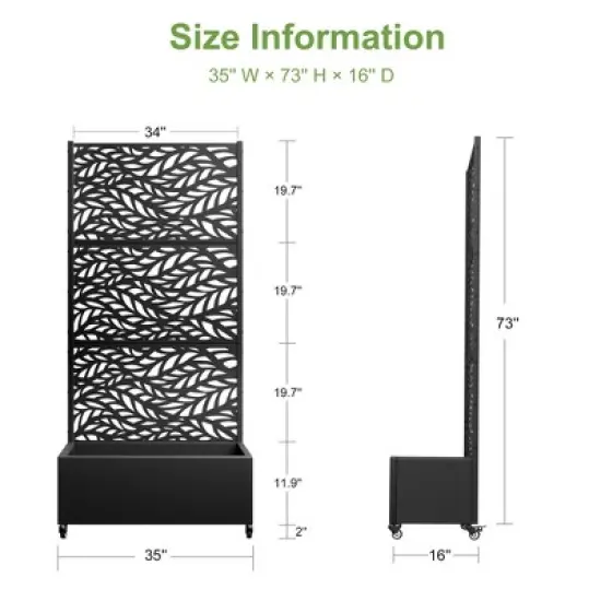 Lirago Iron Black Arch Mobile Planters Planting Box Trellis for Climbing Plants image {4}