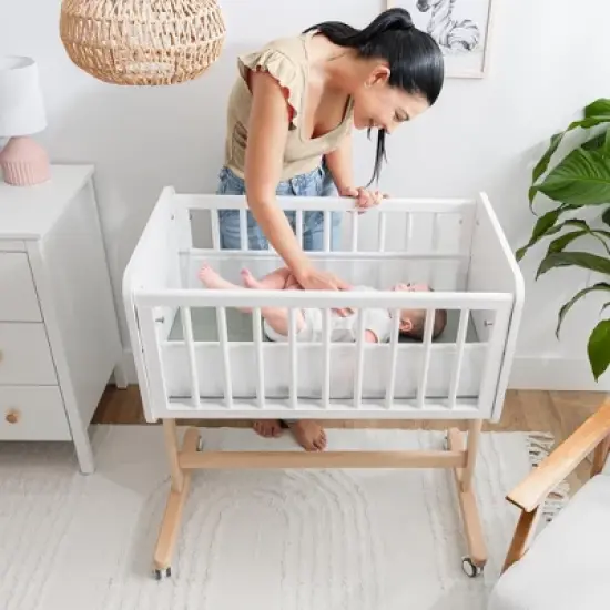 Wooden Bedside Bassinet Sleeper By Comfy Cubs image {4}