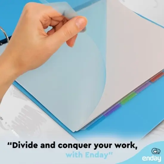 Enday Tab Binder Dividers, Insertable Color Tabs image {5}