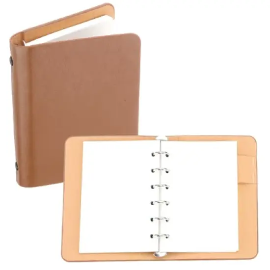 Unique Bargains 6 Ring Mini A7 Leather Notebook Binder with 50 Sheets Paper image {5}