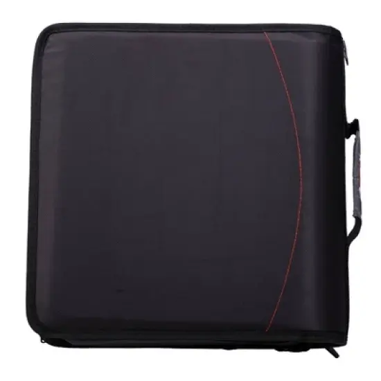Case-it 3" Nylon Round Ring Zip Binder with Internal/External Pockets Black: Zipper Binder, 575 Sheet Capacity, 8 Pockets image {3}
