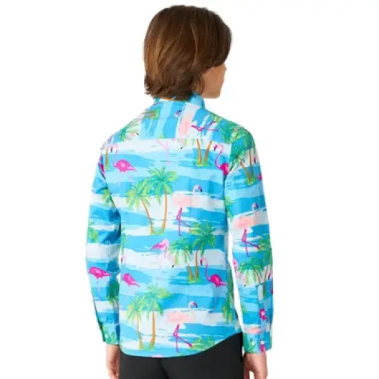 OppoSuits Teen Boys Shirt - Flaminguy - Multicolor image {1}