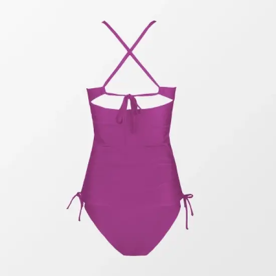 Women's Maternity Cutout Drawstring Swimsuit Tankini Set - Cupshe image {6}