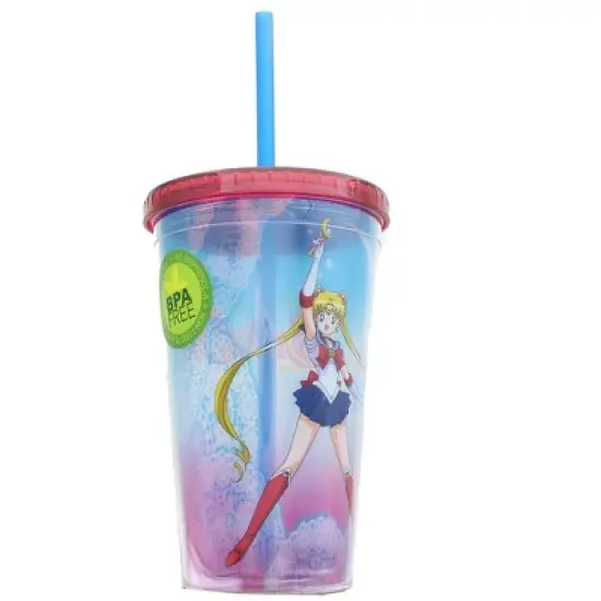 Just Funky Sailor Moon Lace 16oz Carnival Cup w/ Lid & Straw image {1}