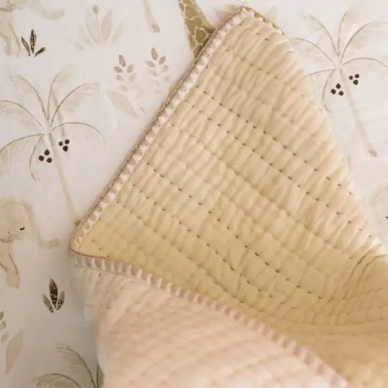Crane Baby Quilted Baby Reversible Blanket - Kendi Natural image {6}