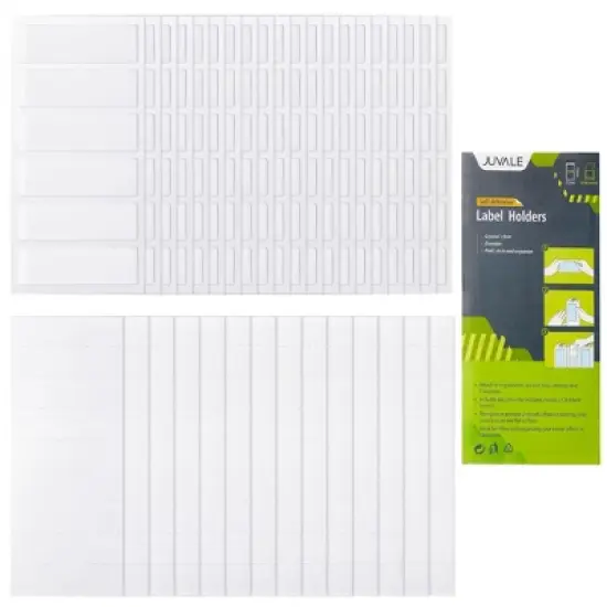 Juvale 120 Pack Clear Binder Spine Label Holder Stickers with 126 White Inserts, Self-Adhesive Pocket Sleeves for Office, Business Supplies, 1x3 In image {8}