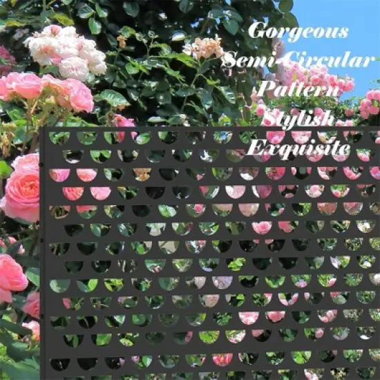 CLIHOME Outdoor Semi-Circular Shape Metal Decorative Screens,Freestanding Outdoor Indoor Privacy Screen image {1}