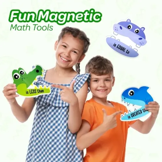 4E's Novelty 3 Magnetic Math Signs Greater Than Less Than, Equal, Mathematic Symbols Cutouts image {3}