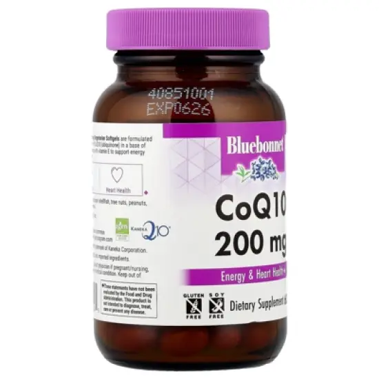 Bluebonnet Nutrition CoQ10, 200 mg, 60 Vegetarian Softgels image {3}