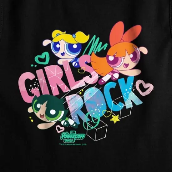 Women's Powerpuff Girls Rock Trio Sleeveless Crop Top Tank image {1}