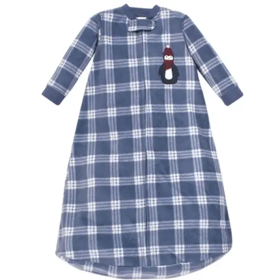 Hudson Baby Infant Boy Long-Sleeve Fleece Sleeping Bag, Blue Penguin, 0-9 Months image {2}
