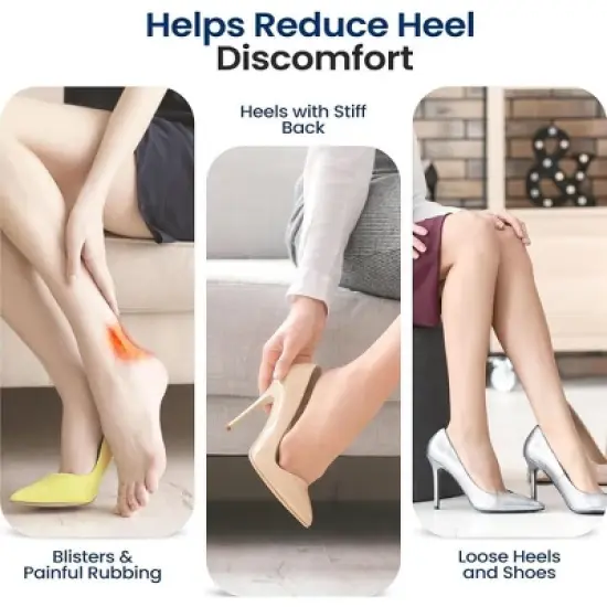 SereneLife Heel Pad Shoe Insert, Soft Gel Cushion, 4-Pack - Black & Apricot image {3}