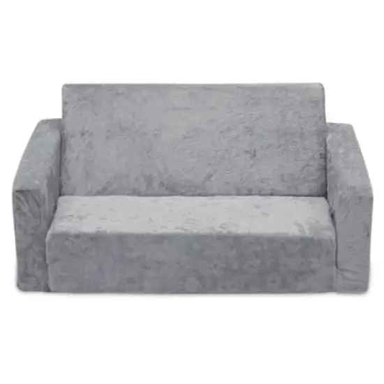 Delta Children Kids' Serta Perfect Sleeper Extra Wide Comfy 2-in-1 Flip Open Convertible Sofa to Lounger - Gray image {7}