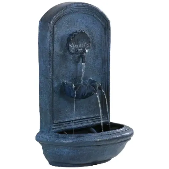 Sunnydaze 27"H Solar Only Polystone Seaside Outdoor Wall-Mount Water Fountain image {10}