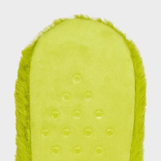 Women's Dr Seuss' The Grinch Faux Fur Slipper Socks with Grippers - Green image {4}