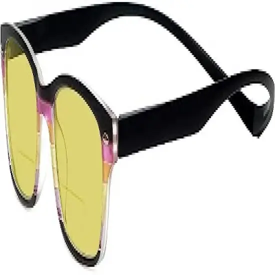 Magz Greenwich Magnetic Front Connecting Polarized Sun OR Bi-Focal Sunglasses in Rainbow Stripe Multi-Color Black image {12}