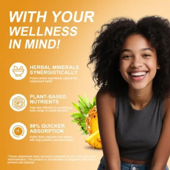 Mulittea Potassium Magnesium Liquid Supplement - Plus Calcium, Vitamin C, Zinc for Bone & Energy & Immune Support - 2 Fl oz(Pineapple flavor) image {4}