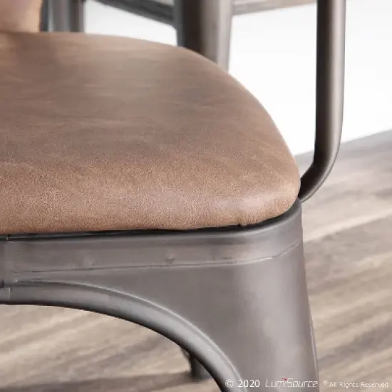 Set of 2 Oregon Industrial Dining Chairs Antiqued Espresso - LumiSource image {9}