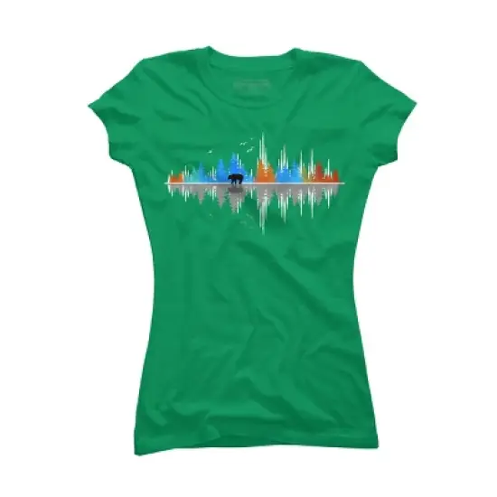 Junior's Design By Humans Sounds of Nature Color Tree Notes By NomAdartStudio T-Shirt image {8}
