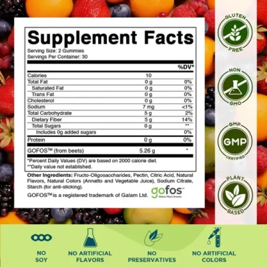 Kids Fiber Gummies - 60 Gummies image {1}