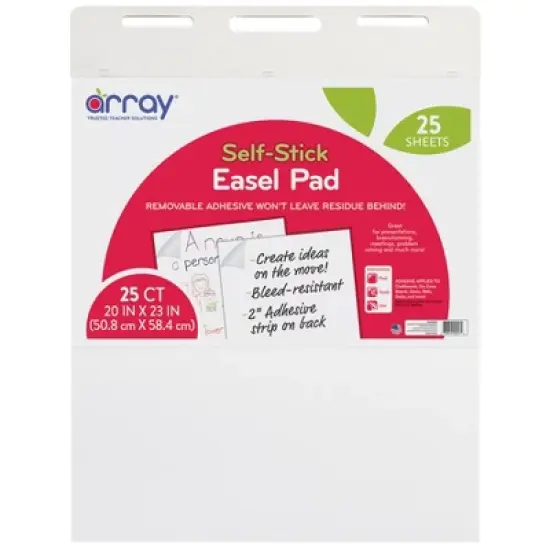 Array Easel Pad, Self-Adhesive, White, Self-Adhesive, 20" x 23", 25 Sheets image {2}
