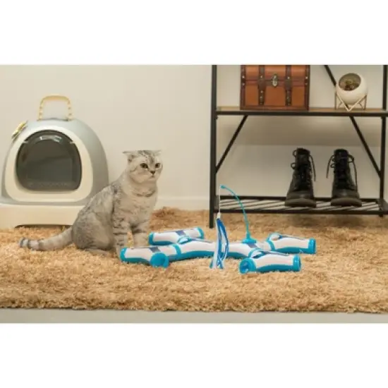 PawsMark Configurable Interactive Cat Toy with Spring Feather Teaser image {4}