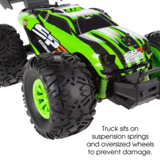 Toy Time Kids' 1:16 Scale Remote Control Monster Truck - Green image {4}