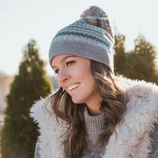 MUK LUKS Women's Patterned Turnback Cuff Slouchie Beanie image {3}