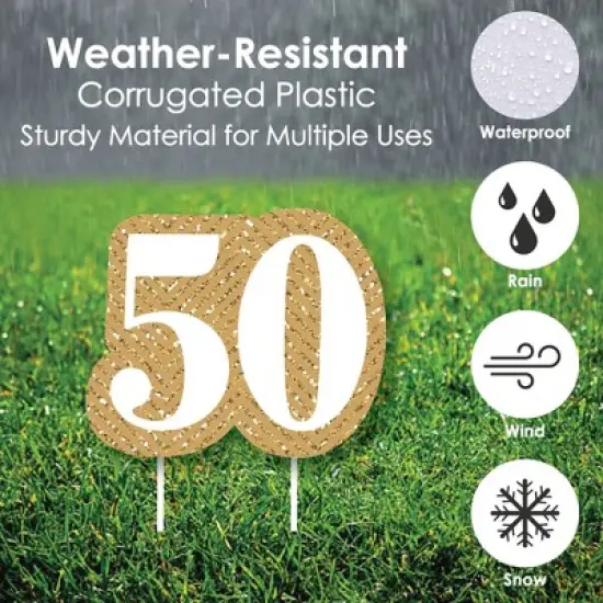 Big Dot of Happiness We Still Do - 50th Wedding Anniversary - Yard Sign & Outdoor Lawn Decorations - Anniversary Party Yard Signs - Set of 8 image {2}