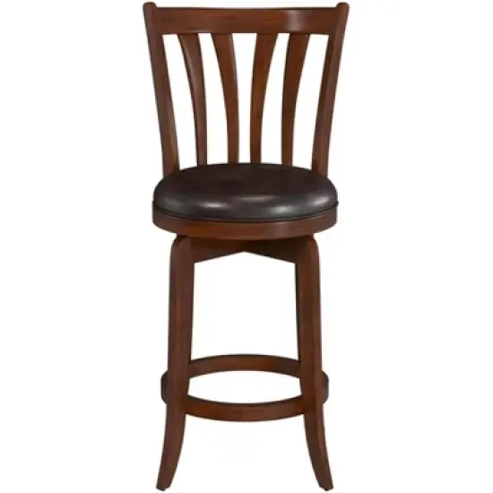 25.5" Savana Swivel Counter Height Barstool Cherry/Black - Hillsdale Furniture image {3}