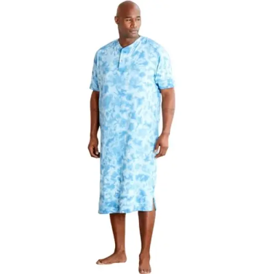 KingSize Men's Big & Tall Short-Sleeve Henley Nightshirt Pajamas image {11}
