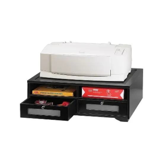 Victor Wood Printer Stand 2 Drawer 21-4/5"x15-1/4"x8" Midnight BK 11305 image {2}