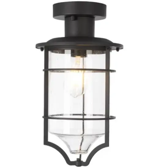 Rueda 8.2" Outdoor Flush Mount - PLT7039 - Bronze - Safavieh image {1}