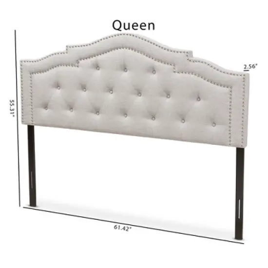 Queen Edith Modern And Contemporary Fabric Headboard Beige - Baxton Studio image {5}