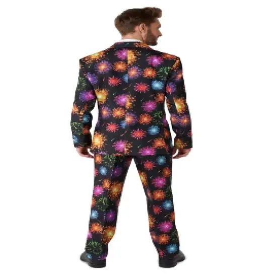 Suitmeister Men's Christmas Suit - Fireworks Black image {1}