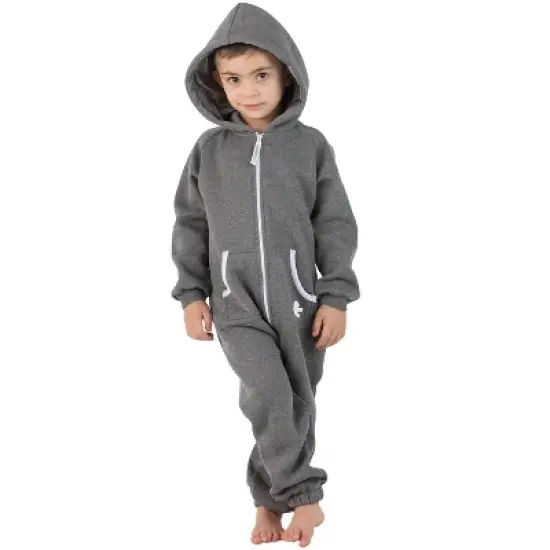 Joggies - Charcoal Gray Toddler Footless Hoodie Onesie image {1}