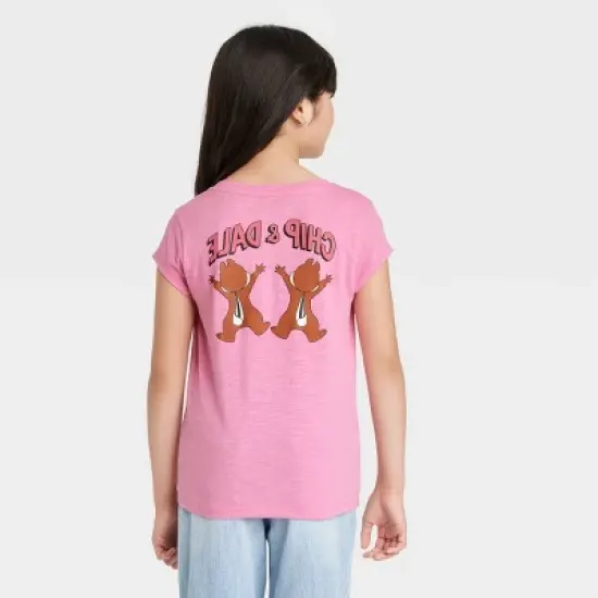 Girls' Disney Chip & Dale Short Sleeve Graphic T-Shirt - Pink image {2}