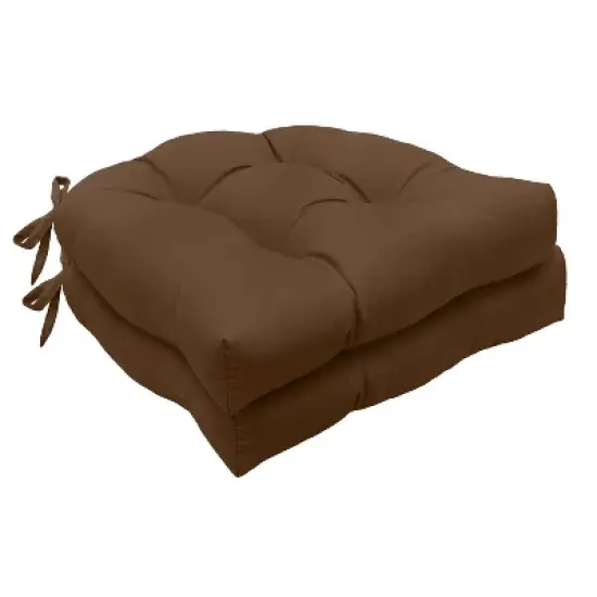 Habitat Tufted Ultra Soft Comfortable Chair Pad Pack of 2 Each 15" X 15" Brown image {6}