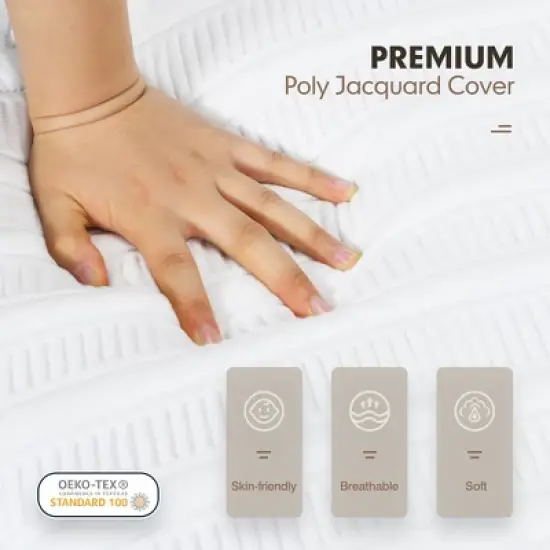 Costway 8'' Jacquard Mattress Gel Infused Memory Foam Medium Firm Bamboo Charcoal Queen\Full image {7}