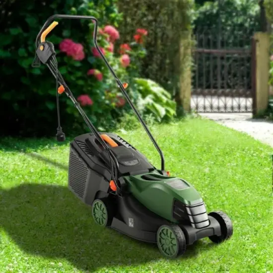 Costway Electric Corded Lawn Mower 12-AMP 14-Inch Walk-Behind Lawnmower with Collection Box image {1}